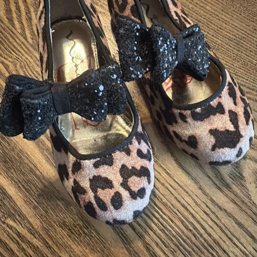 Nina Little Girls Leopard Print Flats  Size 8 - Picture 3 of 7